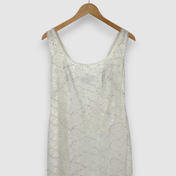 Tadashi Shoji Ivory Beaded Sheath Dress Women's Size 6 - Picture 5 of 5